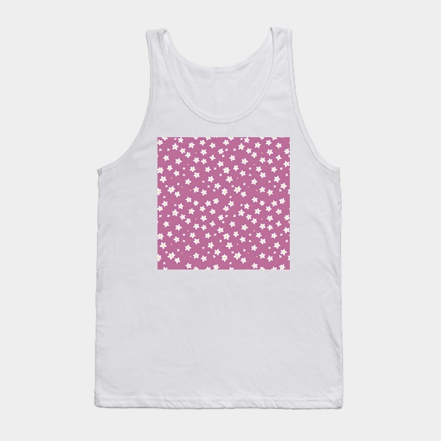 White Margarites on a Purple Background Tank Top by Sevendise